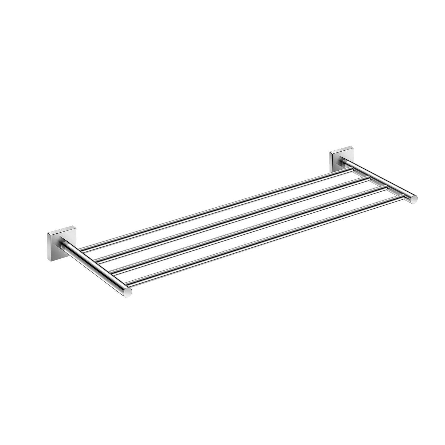 DAX Milano Towel Rack with Shelf, Wall Mount, Brass Body, Chrome Finish, 23-5/8 x 7-7/8 x 1-7/9 Inches (DAX-GDC160168-CR)