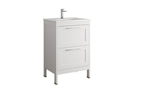 DAX Lakeside Single Vanity 24 Inches White w/ Onix Basin (DAX-LAKE012411-ONX)