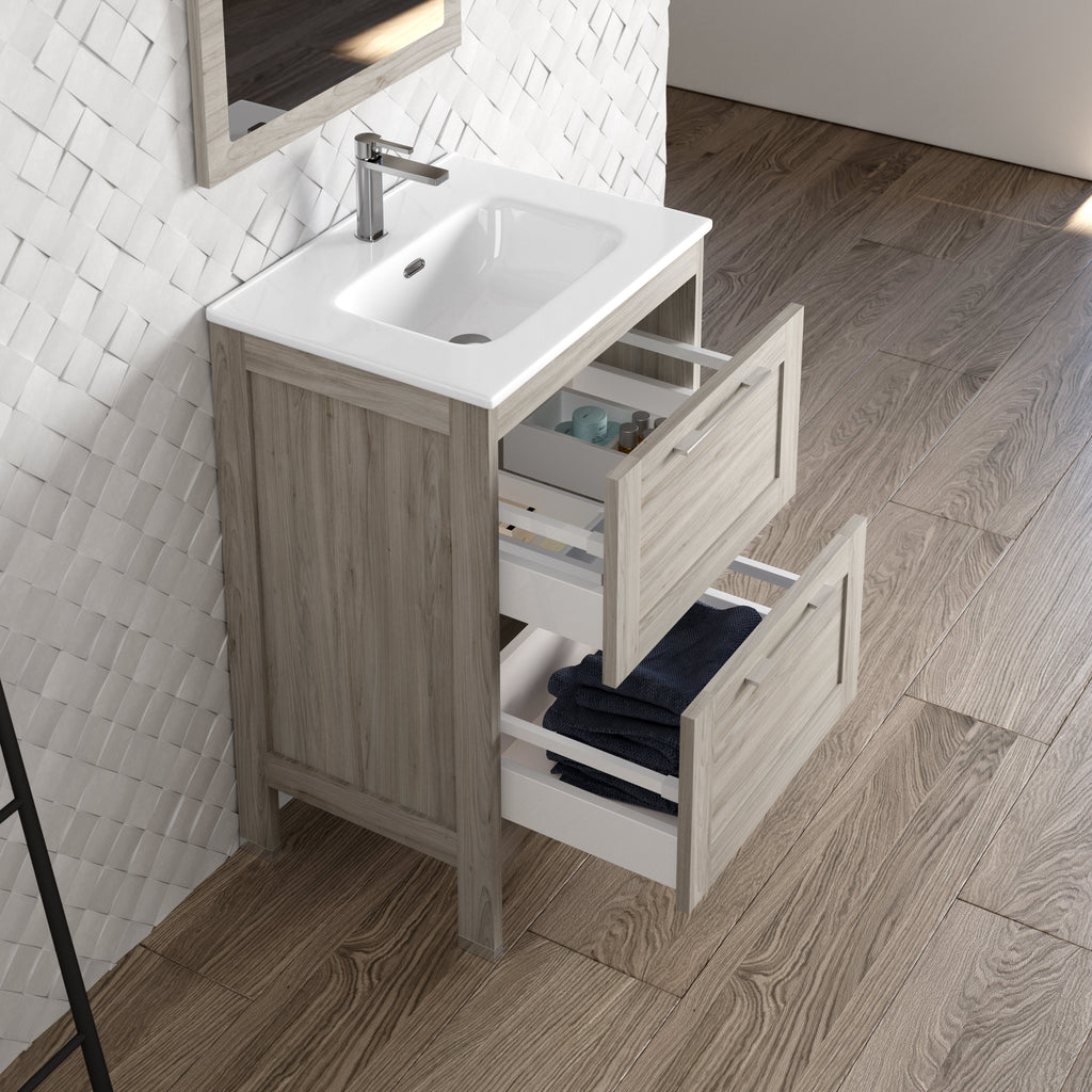 DAX Lakeside Single Vanity 24 Inches Gray Pine with Onix Basin (DAX-LAKE012412-ONX)