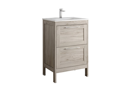DAX Lakeside Single Vanity 24 Inches Gray Pine with Onix Basin (DAX-LAKE012412-ONX)