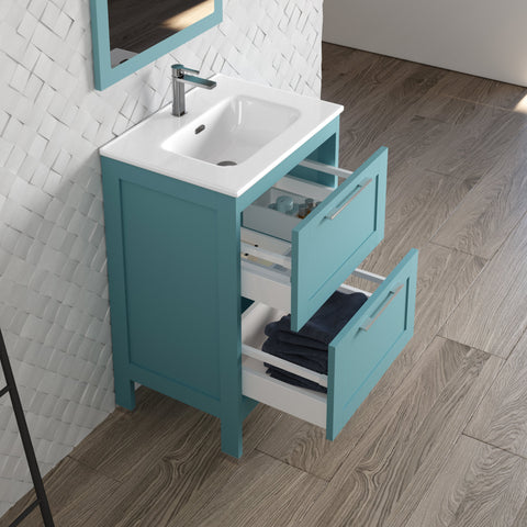 DAX Lakeside Single Vanity 24 Inches Deep Blue with Onix Basin (DAX-LAKE012419-ONX)