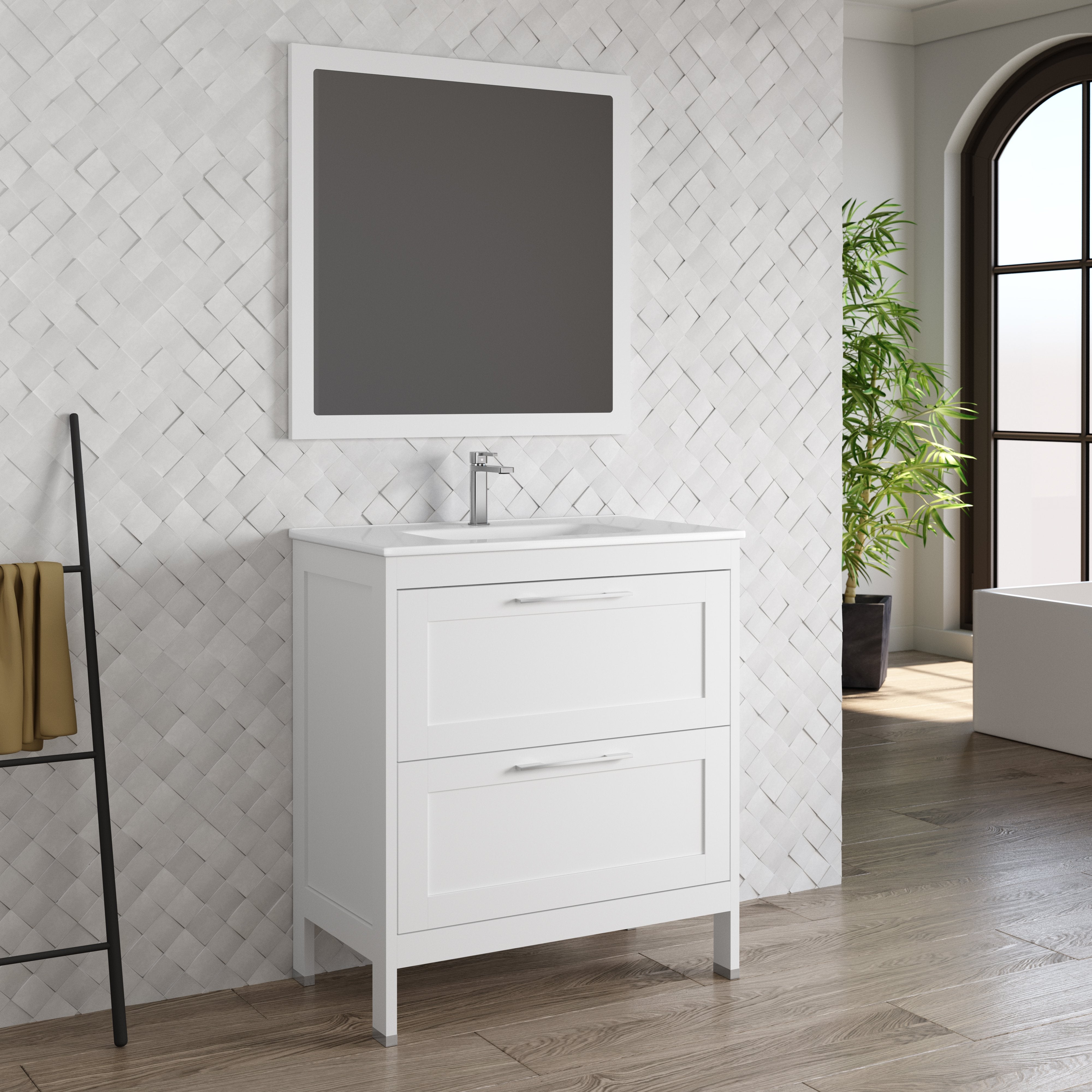 DAX Lakeside Single Vanity 32 Inches White with Onix Basin (DAX-013211-ONX)