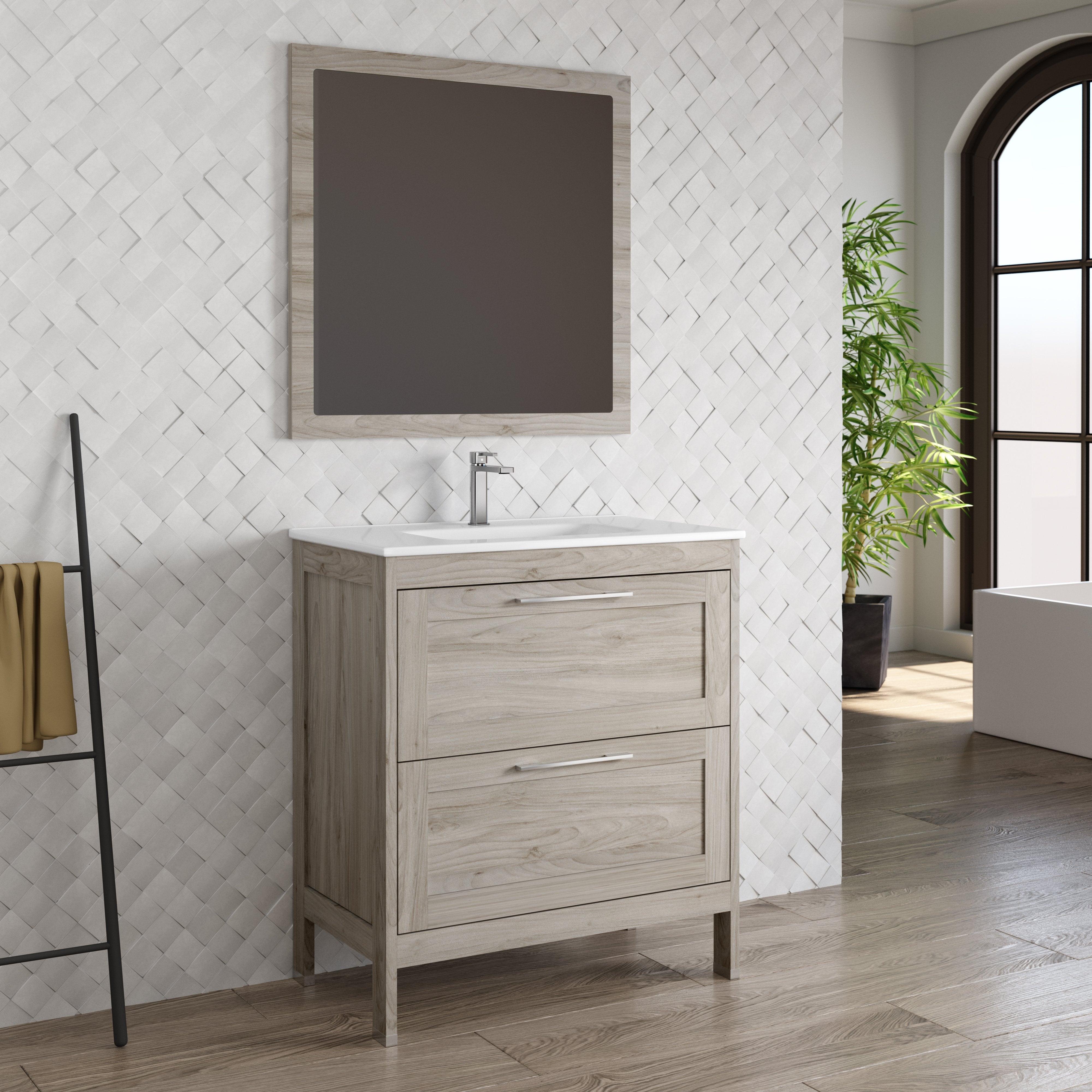 DAX Lakeside Single Vanity 32 Inches Gray Pine with Onix Basin (DAX-LAKE013212-ONX)