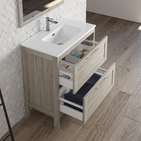 DAX Lakeside Single Vanity 32 Inches Gray Pine with Onix Basin (DAX-LAKE013212-ONX)