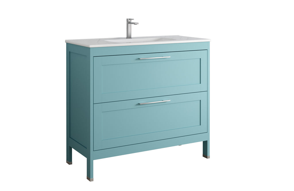 DAX Lakeside Single Vanity 40 Inches Deep Blue with Onix Basin (DAX-LAKE014019-ONX)