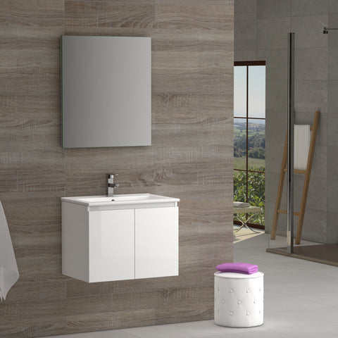 DAX Malibu vanity cabinet 24", Glossy White with Onix basin (DAX-MAL012411-ONX)