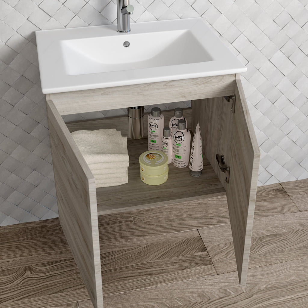 DAX Malibu vanity cabinet 24", pine with Onix basin (DAX-MAL012412-ONX)