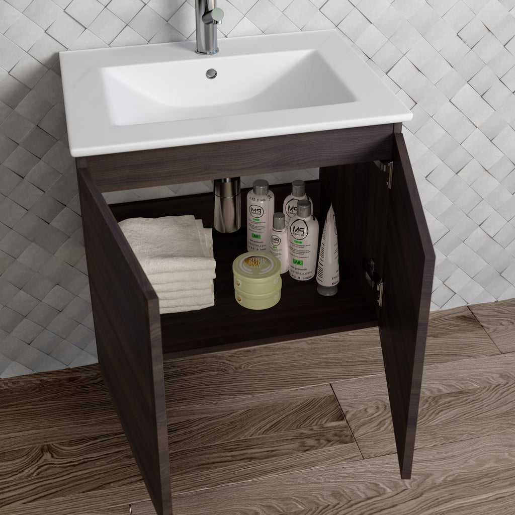 DAX Malibu vanity cabinet 24", glossy wenge Onix basin (DAX-MAL012413-ONX)