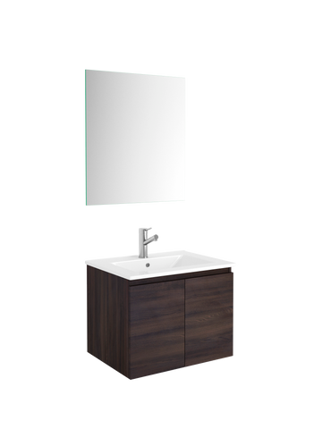 DAX Malibu vanity cabinet 24", glossy wenge Onix basin (DAX-MAL012413-ONX)