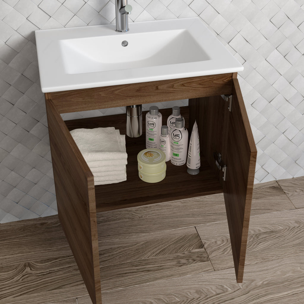 DAX Malibu vanity cabinet 24", walnut with Onix basin (DAX-MAL012415-ONX)