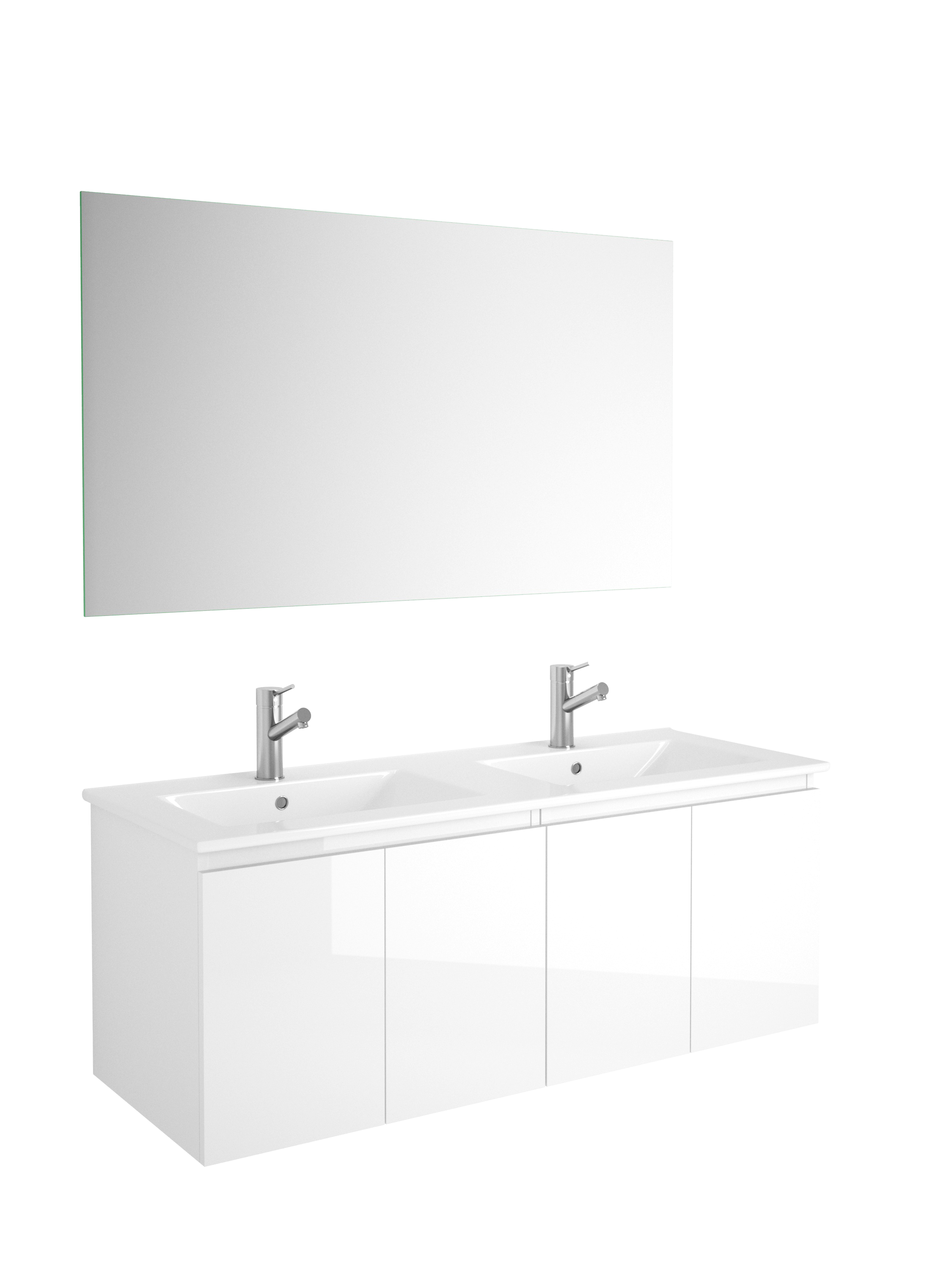 DAX Malibu double vanity cabinet 48", glossy white with Onix basin (DAX-MAL014811-ONX)