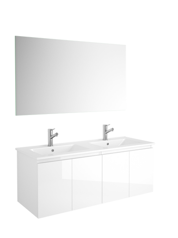 DAX Malibu double vanity cabinet 48", glossy white with Onix basin (DAX-MAL014811-ONX)