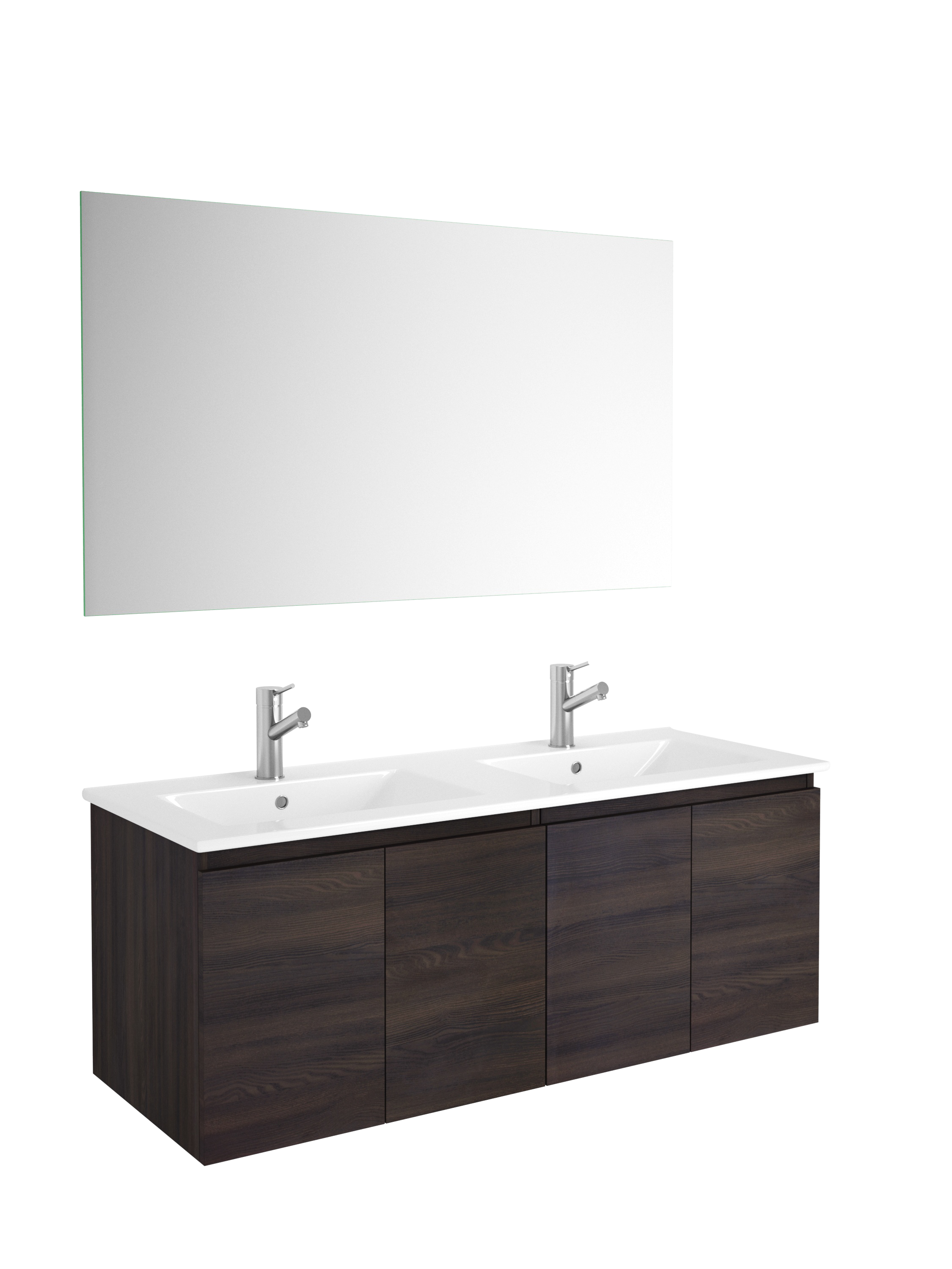 DAX Malibu double vanity cabinet 48", glossy wenge with Onix basin (DAX-MAL014813-ONX)