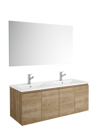 DAX Malibu double vanity cabinet 48", oak with Onix basin (DAX-MAL014814-ONX)
