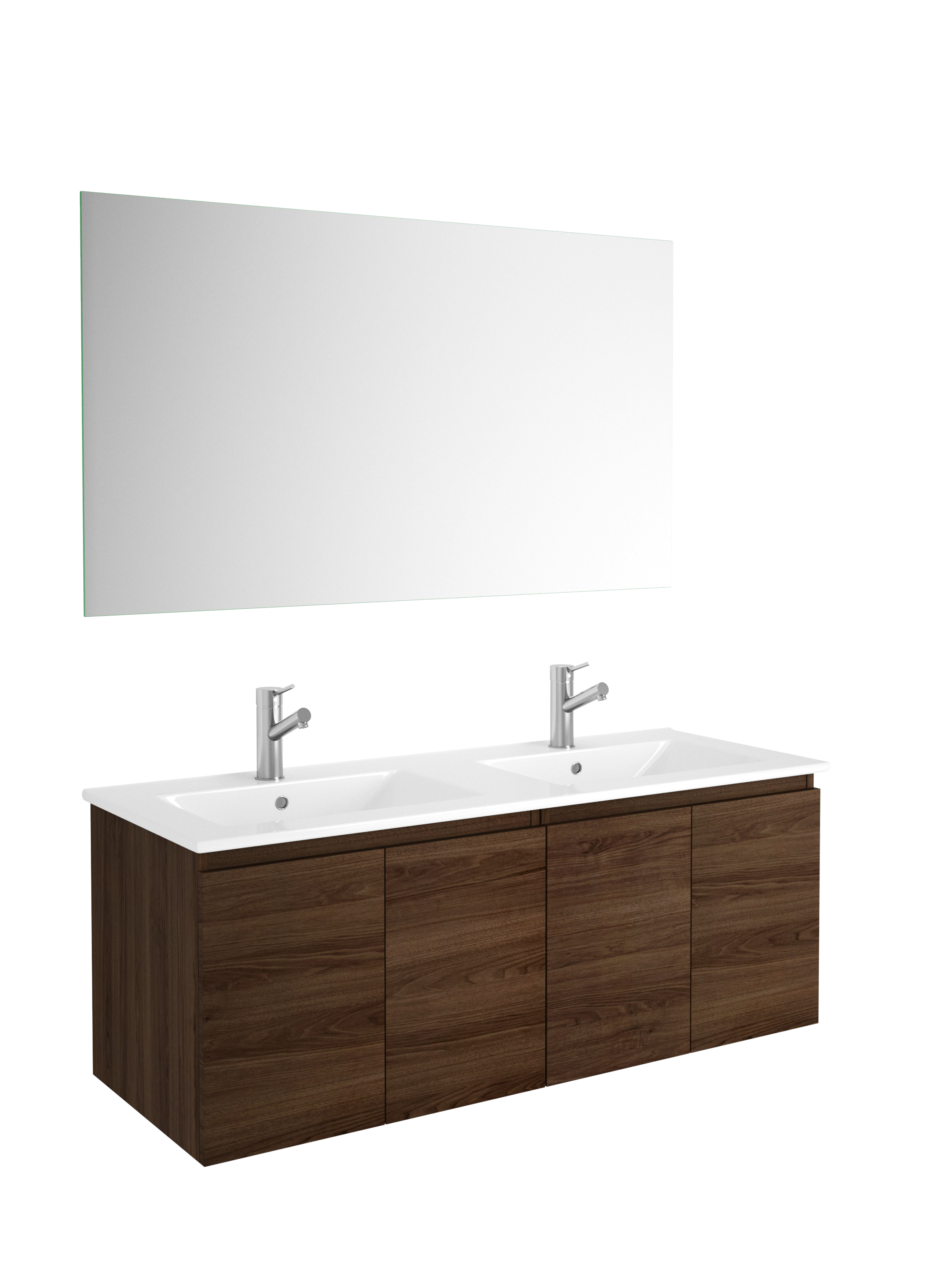 DAX Malibu double vanity cabinet 48", walnut with Onix basin (DAX-MAL014815-ONX)