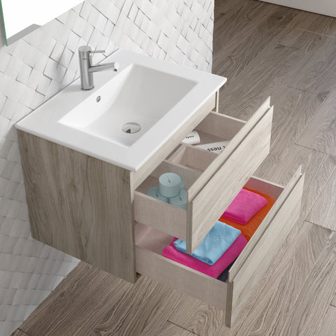 DAX Pasadena vanity cabinet 24", pine with Onix basin (DAX-PAS012412-ONX)