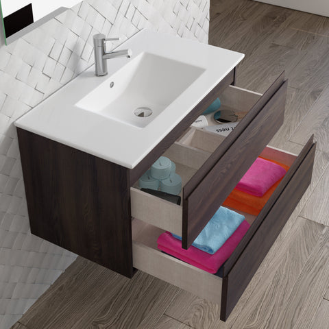 DAX Pasadena vanity cabinet 32", wenge with Onix basin (DAX-PAS013213-ONX)