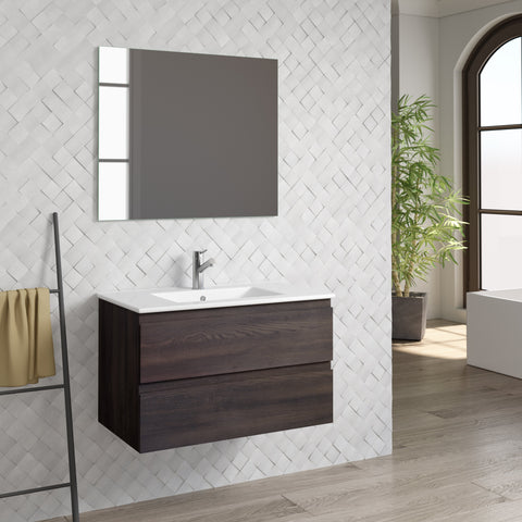 DAX Pasadena vanity cabinet 32", wenge with Onix basin (DAX-PAS013213-ONX)