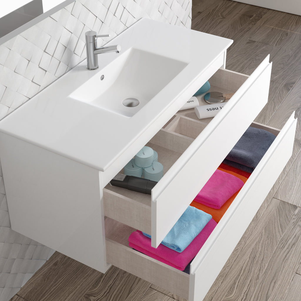 DAX Pasadena vanity cabinet 40", glossy white with Onix basin (DAX-PAS014011-ONX)