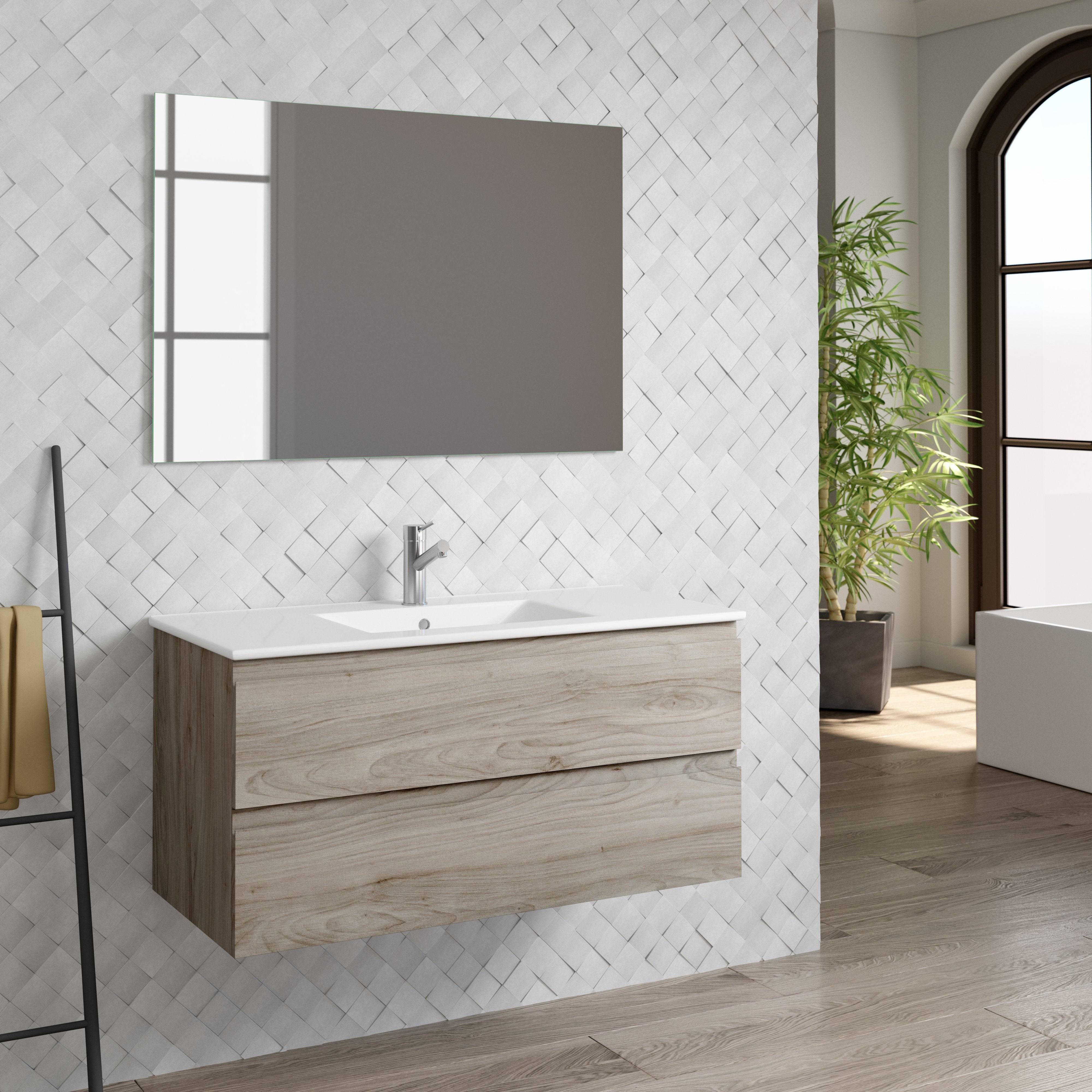 DAX Pasadena vanity cabinet 40", pine with Onix basin (DAX-PAS014012-ONX)