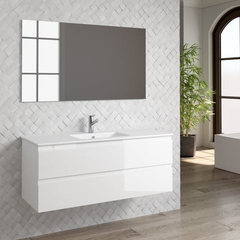 DAX Pasadena vanity cabinet 48", glossy white with Onix basin (DAX-PAS014811-ONX)