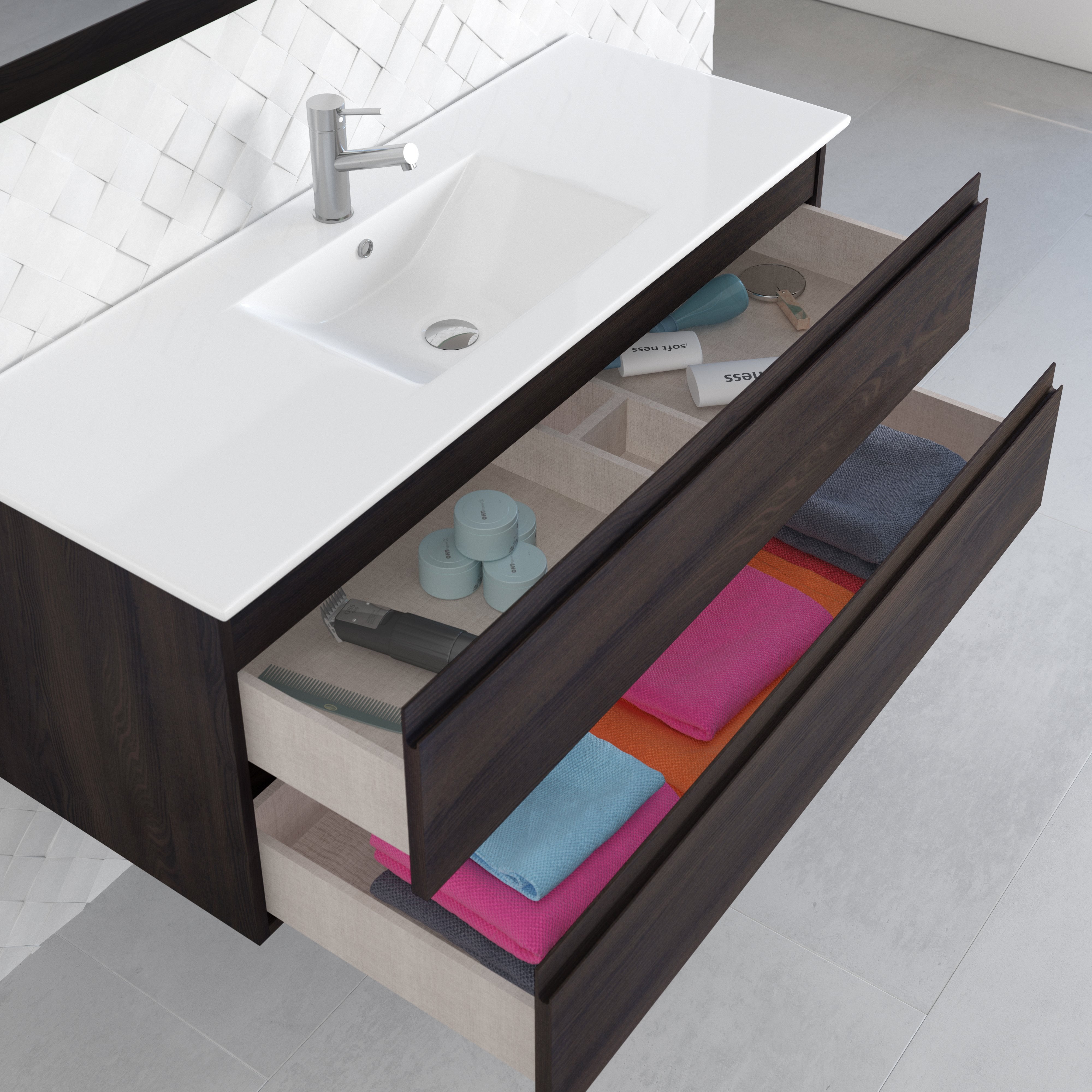 DAX Pasadena vanity cabinet 48", wenge with Onix basin (DAX-PAS014813-ONX)