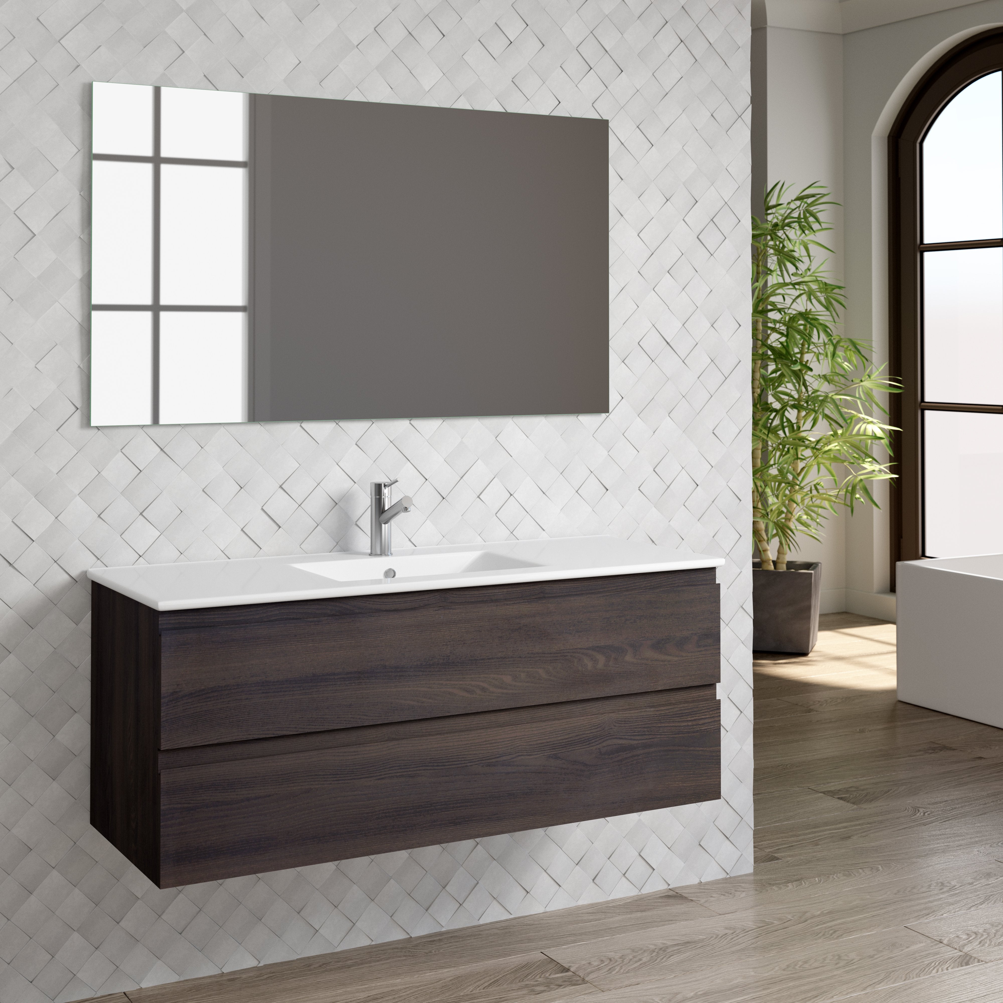 DAX Pasadena vanity cabinet 48", wenge with Onix basin (DAX-PAS014813-ONX)