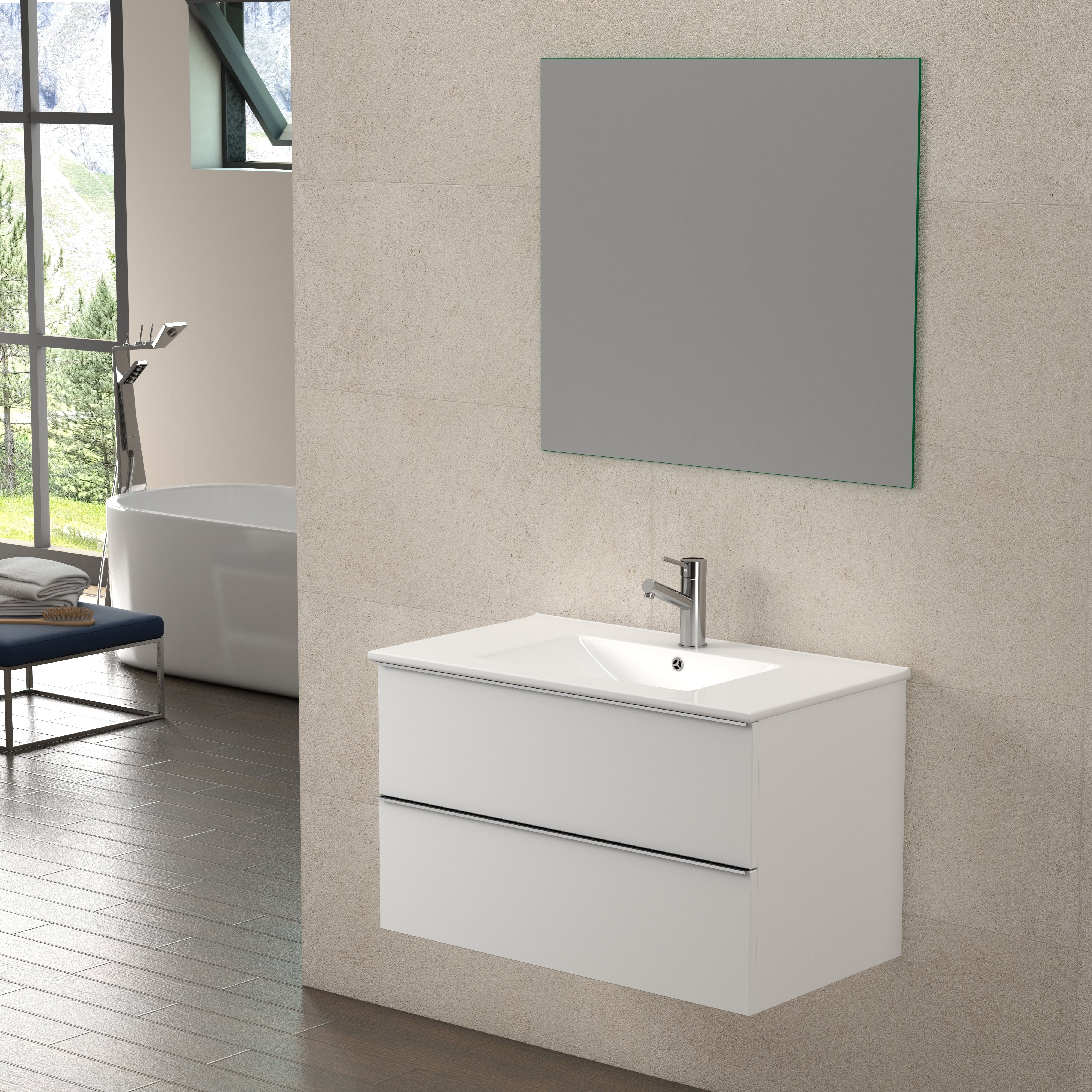 DAX Santa Monica vanity cabinet 32", glossy white with Onix basin (DAX-SM013211-ONX)