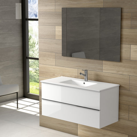 DAX Santa Monica vanity cabinet 40", glossy white with Onix basin (DAX-SM014011-ONX)
