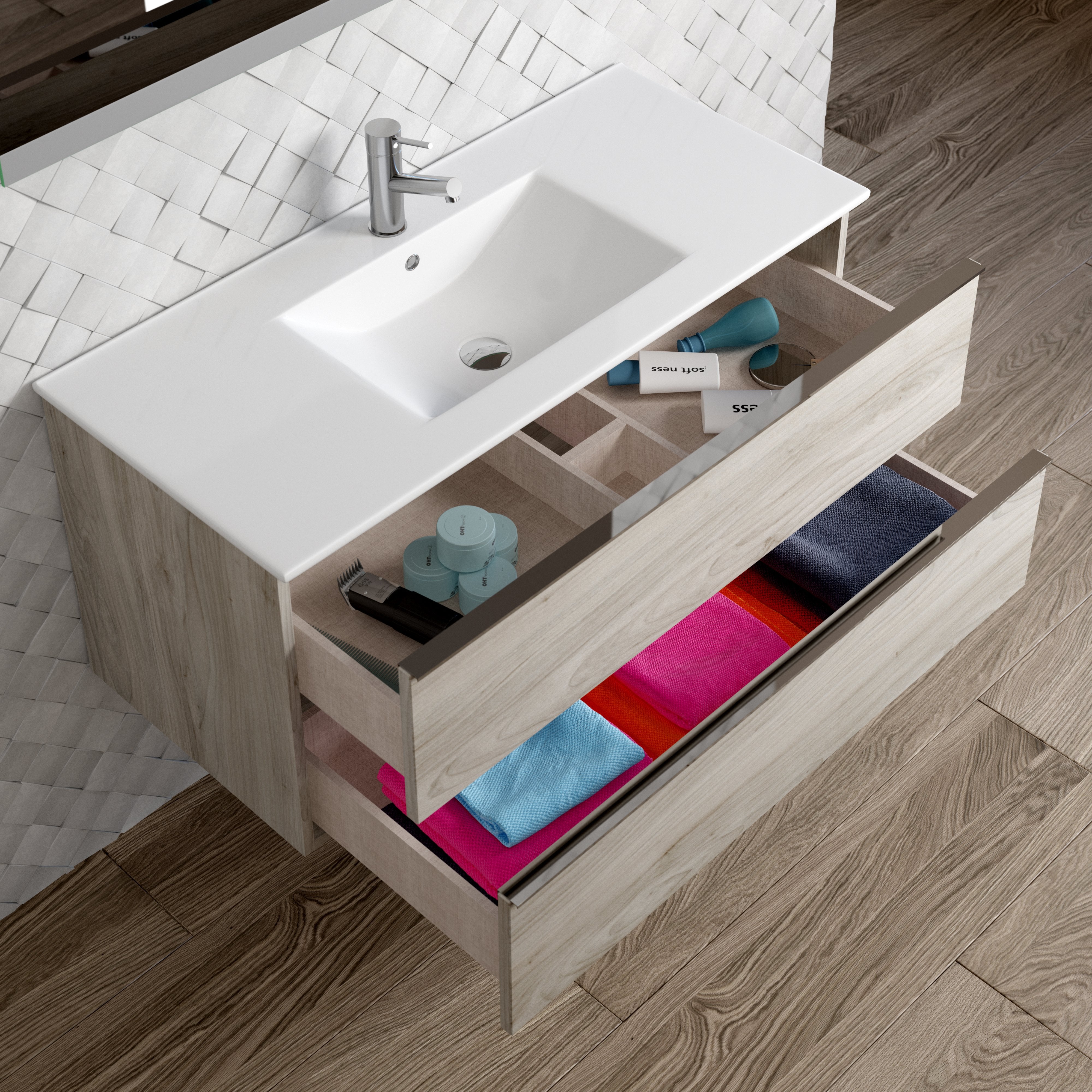 DAX Santa Monica vanity cabinet 40", pine with Onix basin (DAX-SM014012-ONX)