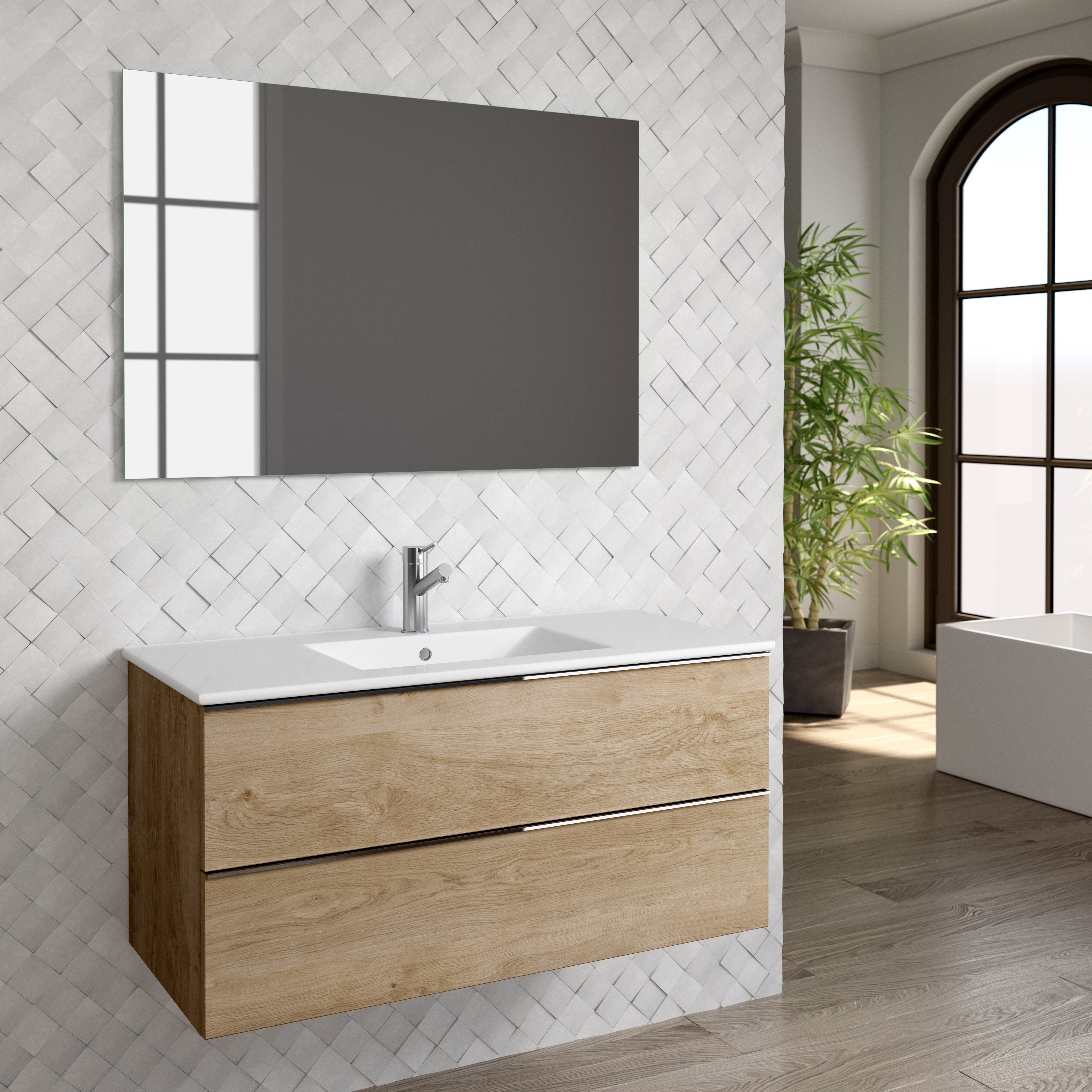 DAX Santa Monica vanity cabinet 40", oak with Onix basin (DAX-SM014014-ONX)