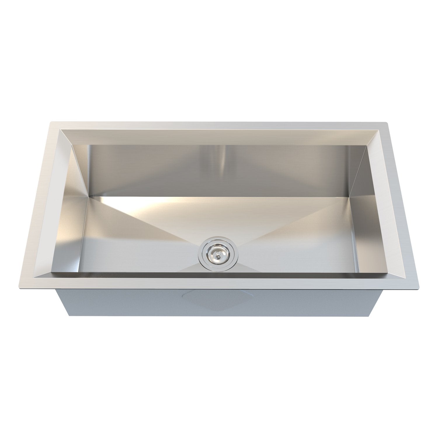 DAX Single Bowl Undermount Kitchen Sink, 16 Gauge Stainless Steel, Brushed Finish, 33 x 18 x 10 Inches (DAX-SQ-3318-16)