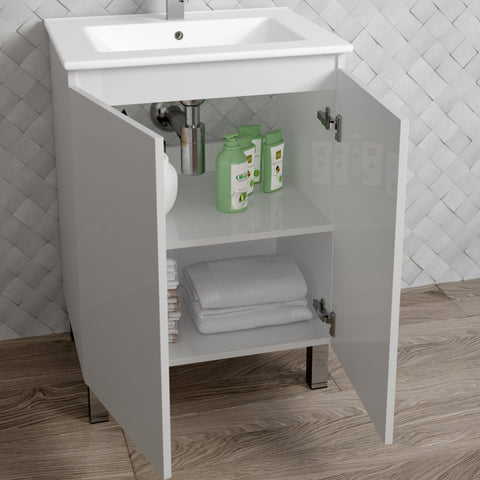 DAX Sunset vanity cabinet 24", glossy white with Onix basin (DAX-SUN012411-ONX)