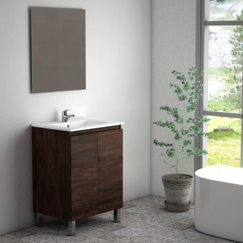 DAX Sunset vanity cabinet 24", wenge with Onix basin (DAX-SUN012413-ONX)