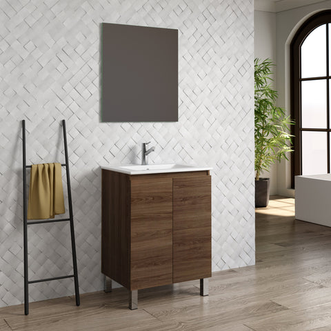 DAX Sunset vanity cabinet 24", walnut with Onix basin (DAX-SUN012415-ONX)