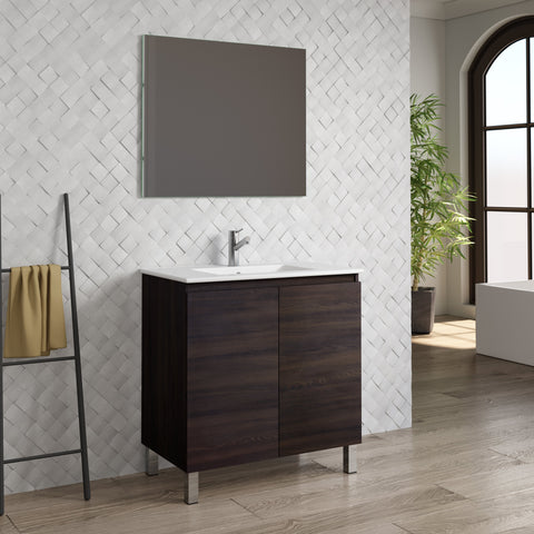 DAX Sunset vanity cabinet 32", wenge with Onix basin (DAX-SUN013213-ONX)