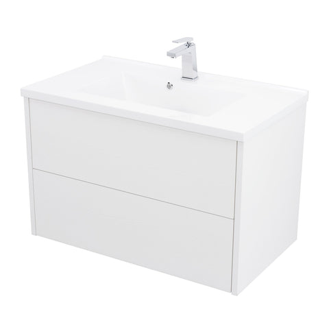 32" Single Vanity Cabinet, Wall Mount, 2 Drawers, White, ZEN Collection by DAX