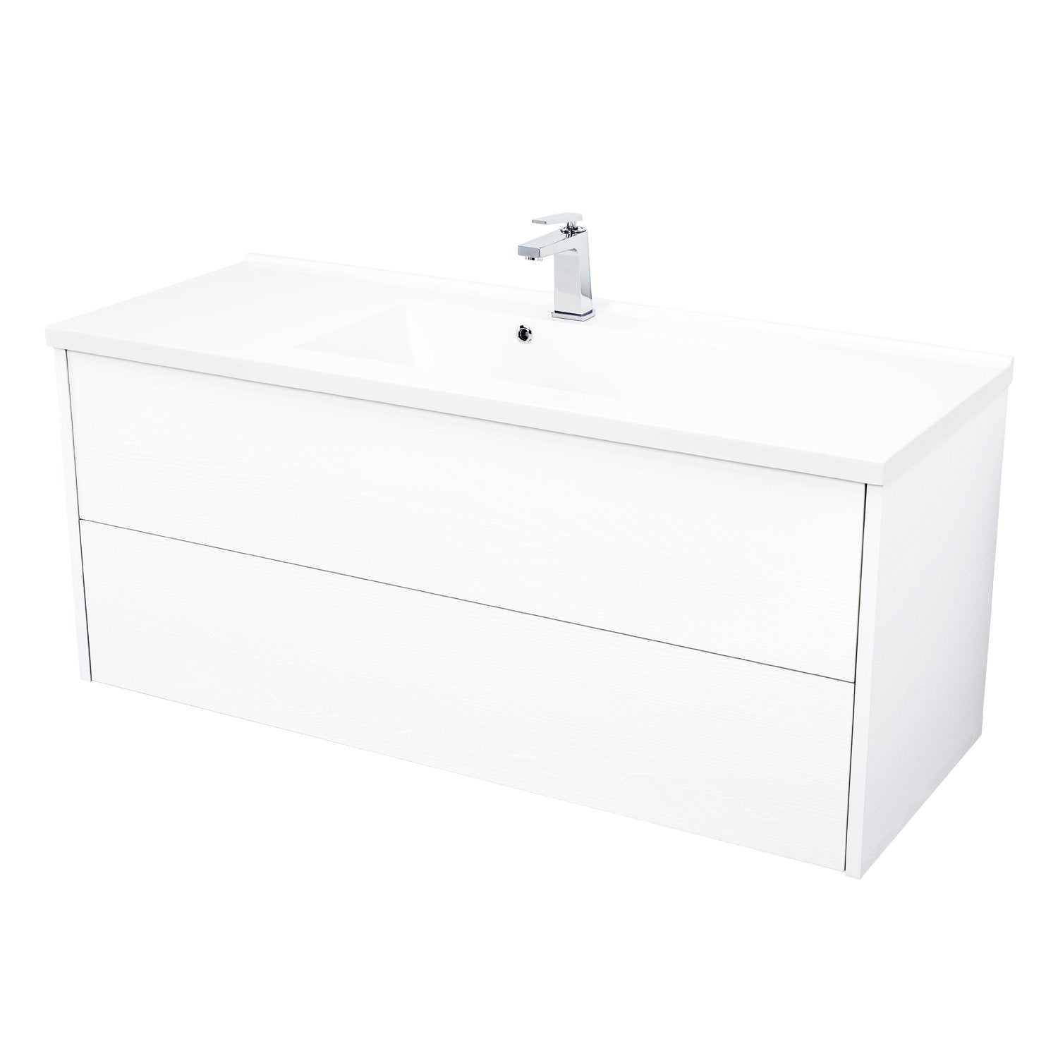 48" Single Vanity Cabinet, Wall Mount, 2 Drawers, White, ZEN Collection by DAX