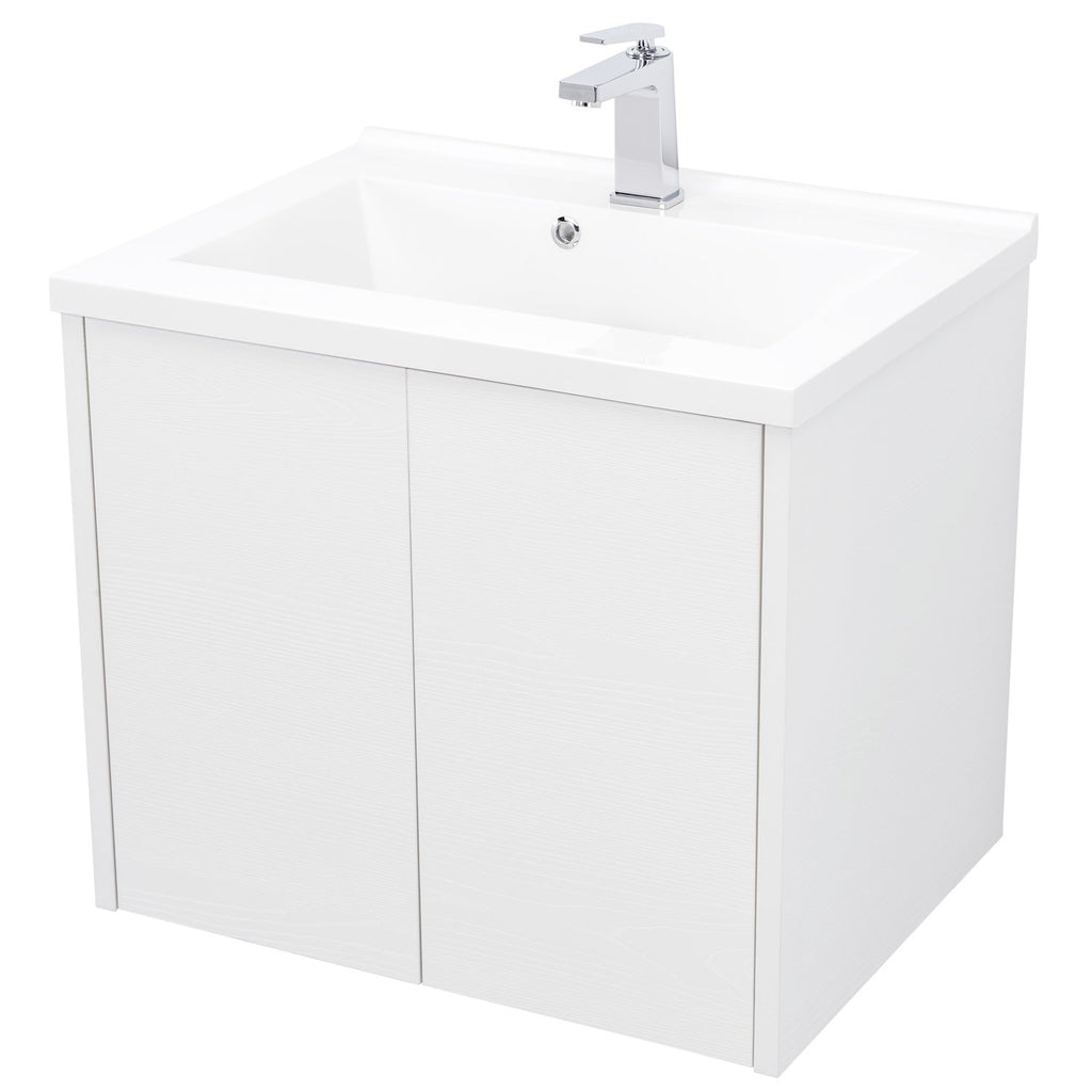 24" Single Vanity Cabinet, Wall Mount, 2 Doors, White, ZEN Collection by DAX