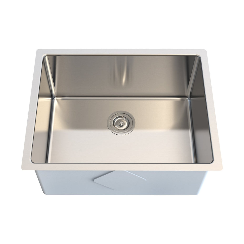 DAX Handmade Single Bowl Undermount Kitchen Sink, 18 Gauge Stainless Steel, Brushed Finish, 23 x 18 x 10 Inches (KA-2318R10)