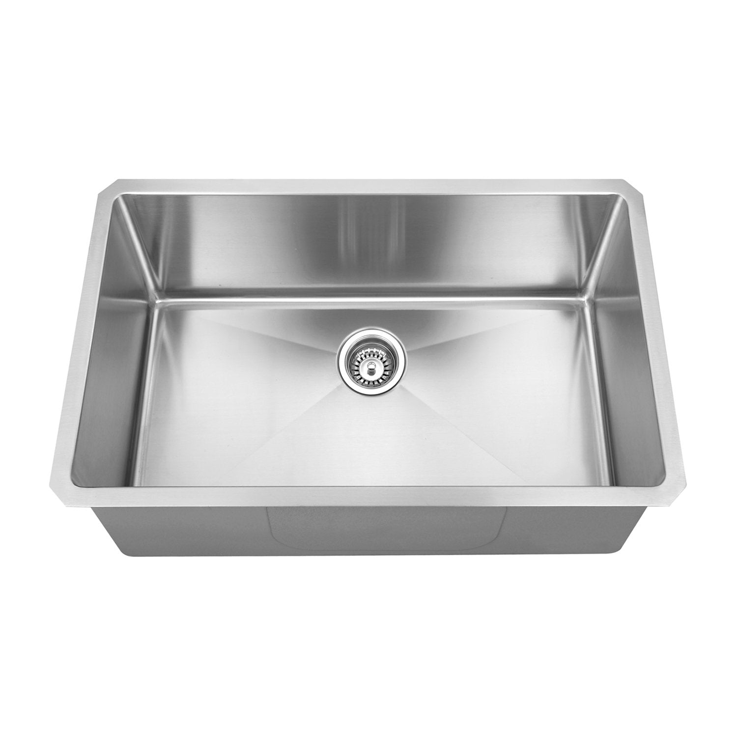 DAX Handmade R10 Single Bowl Undermount Kitchen Sink, 18 Gauge Stainless Steel, Brushed Finish, 29 x 18 x 10 Inches (KA-2818R10)