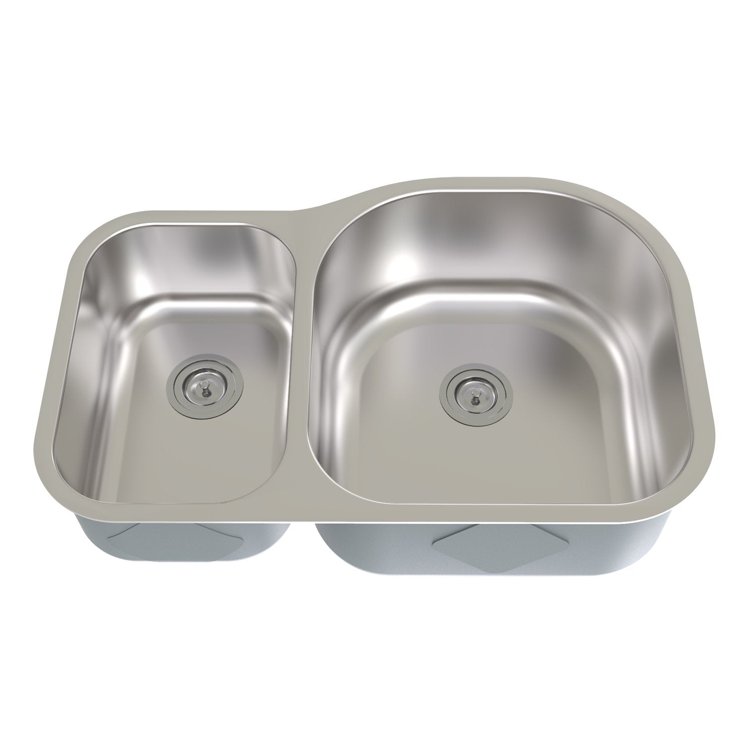 DAX 30/70 Double Bowl Undermount Kitchen Sink, 18 Gauge Stainless Steel, Brushed Finish, 31 x 21 x 8 Inches (KA-3121R)