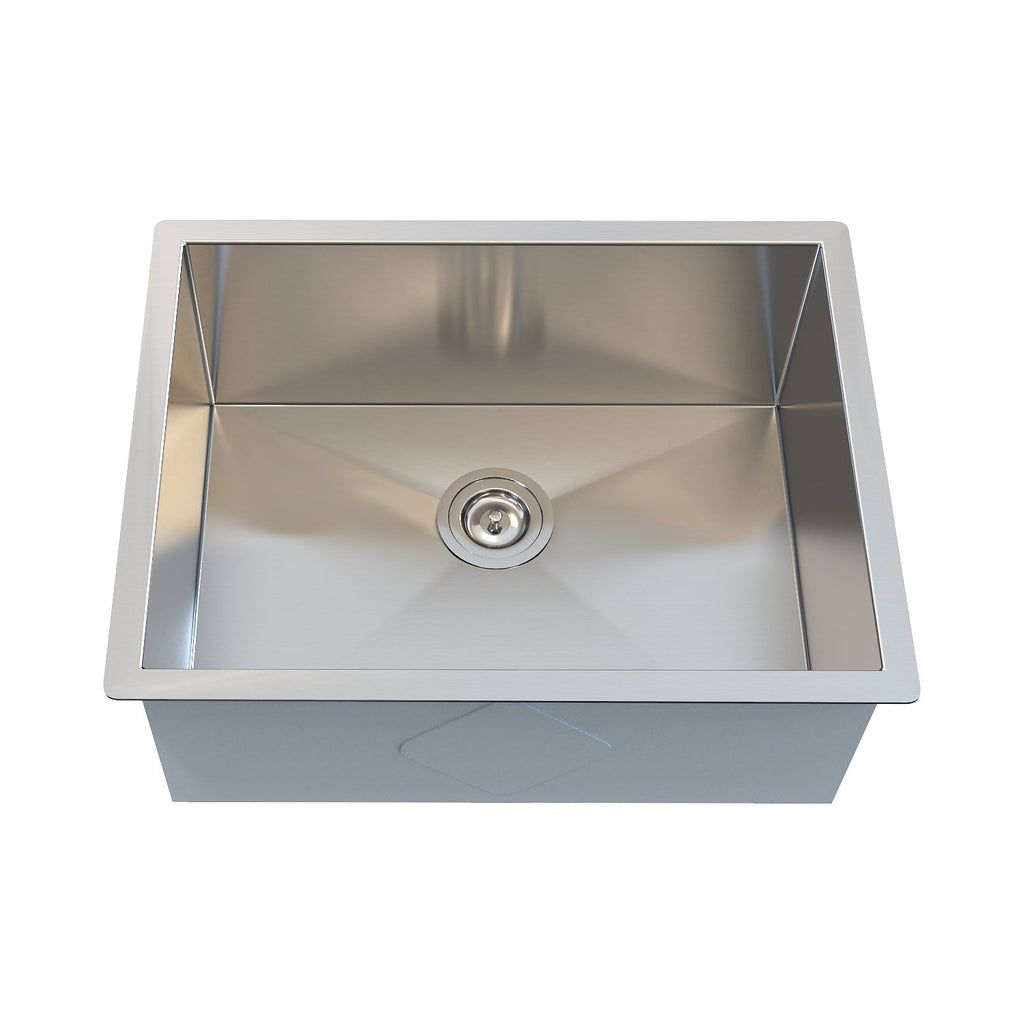 DAX Handmade Single Bowl Undermount Kitchen Sink, 18 Gauge Stainless Steel, Brushed Finish, 23 x 18 x 10 Inches (KA-SQ-2318-18)