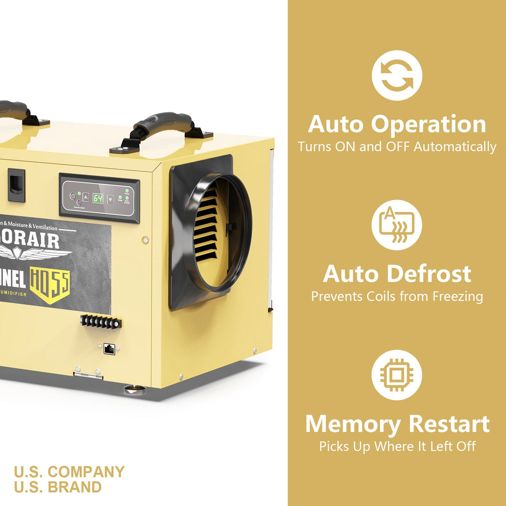 ALORAIR 120 PPD Commercial Dehumidifier, with Drain Hose for Crawl Spaces, Basements, Industry Water Damage Unit, cETL Listed, Compact, Portable, Auto Defrost, Memory Starting, 5 Years Warranty