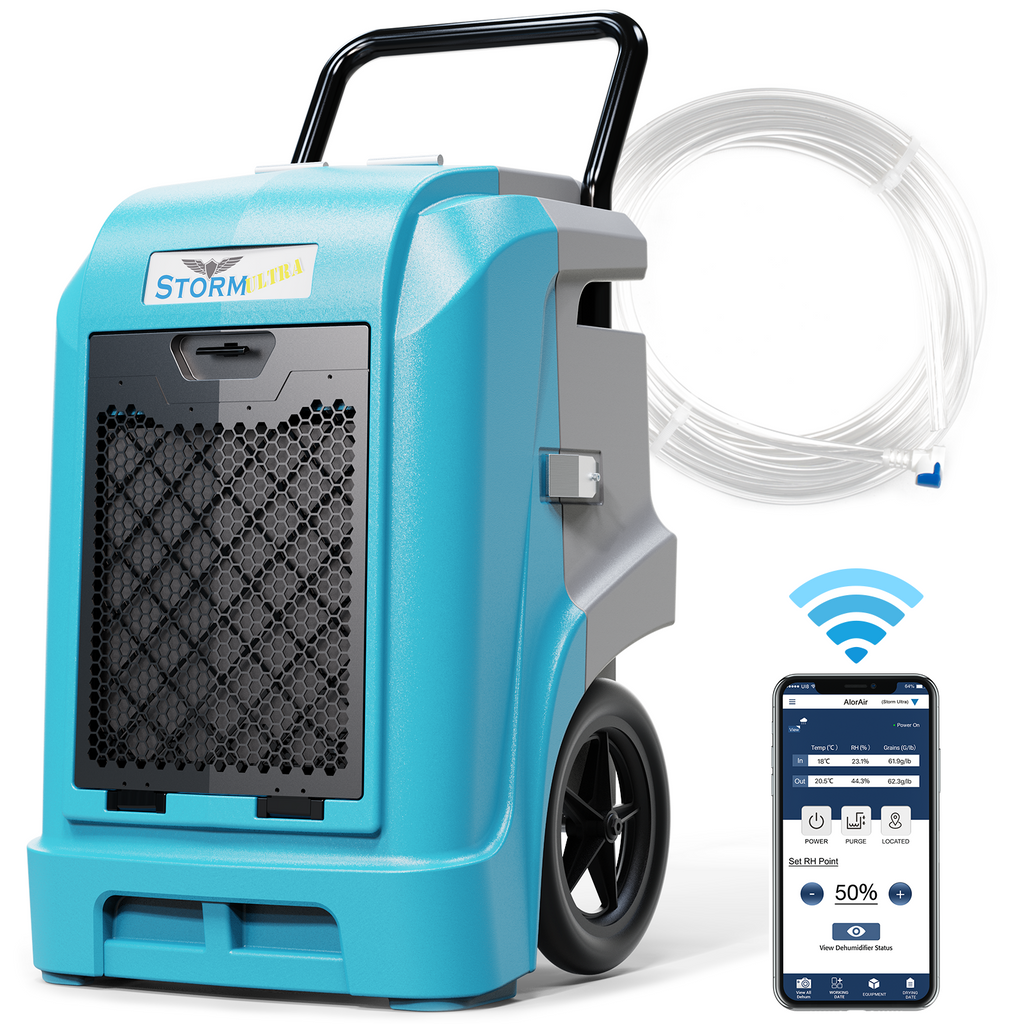 AlorAir Storm Ultra 190 PPD Industrial Commercial Large Dehumidifier with Wi-Fi Controls, for Basements, Garages, and Flood Restoration, with a Pump, cETL Listed, 5 Years Warranty