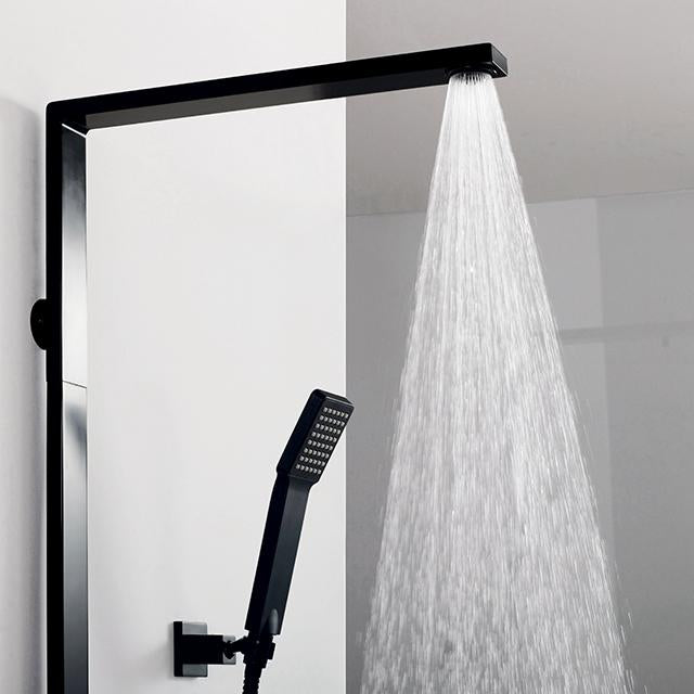 DAX Shower System, Faucet Set, with Shower Tub Trim and Hand Shower, Wall Mount, Brass Body, Black Finish (DAX-8166C-PB)