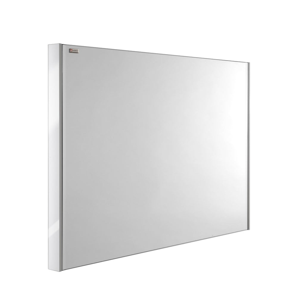 40" Slim Frame Bathroom Vanity Mirror, Wall Mount, White, Serie Dune/Solco by VALENZUELA