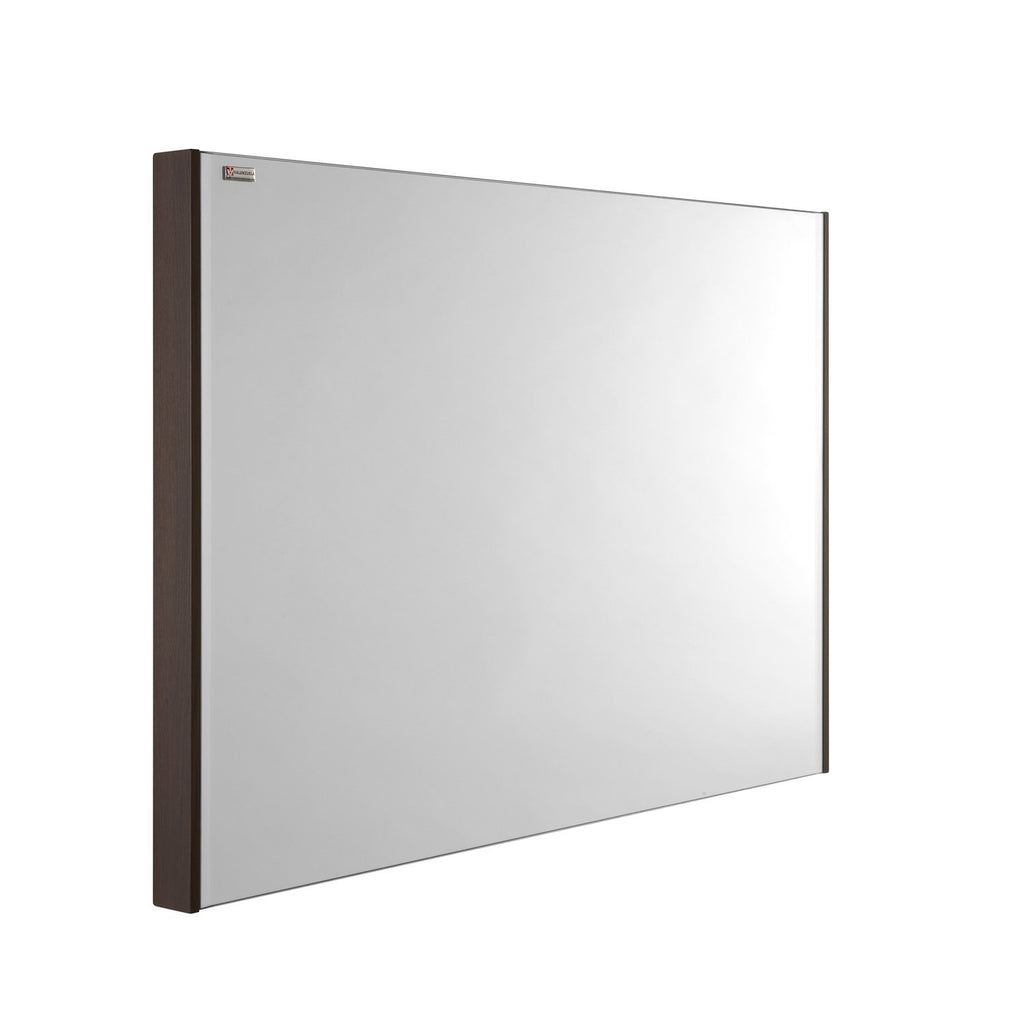 48" Slim Frame Bathroom Vanity Mirror, Wall Mount, Walnut, Serie Barcelona by VALENZUELA