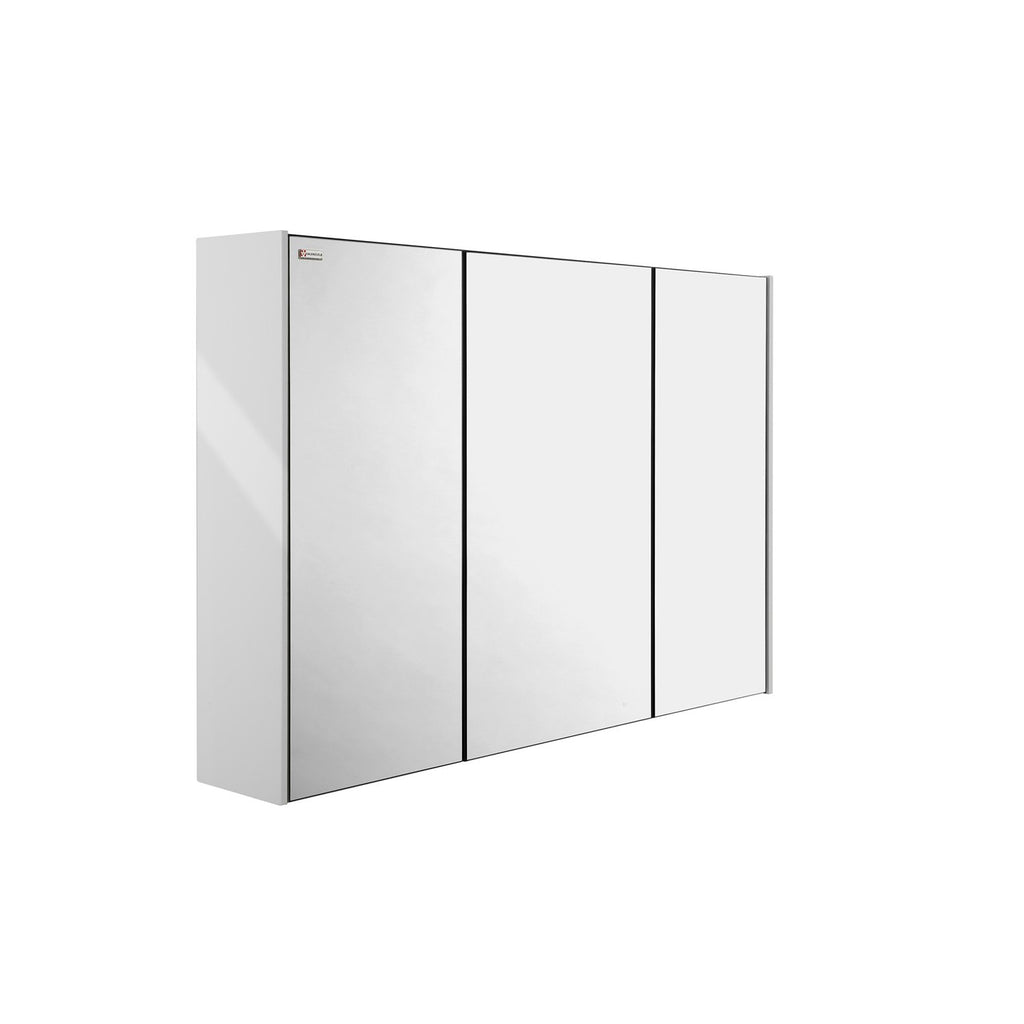 48" Medicine Cabinet Bathroom Vanity Mirror, Wall Mount, 3 Doors, White, Serie Barcelona by VALENZUELA