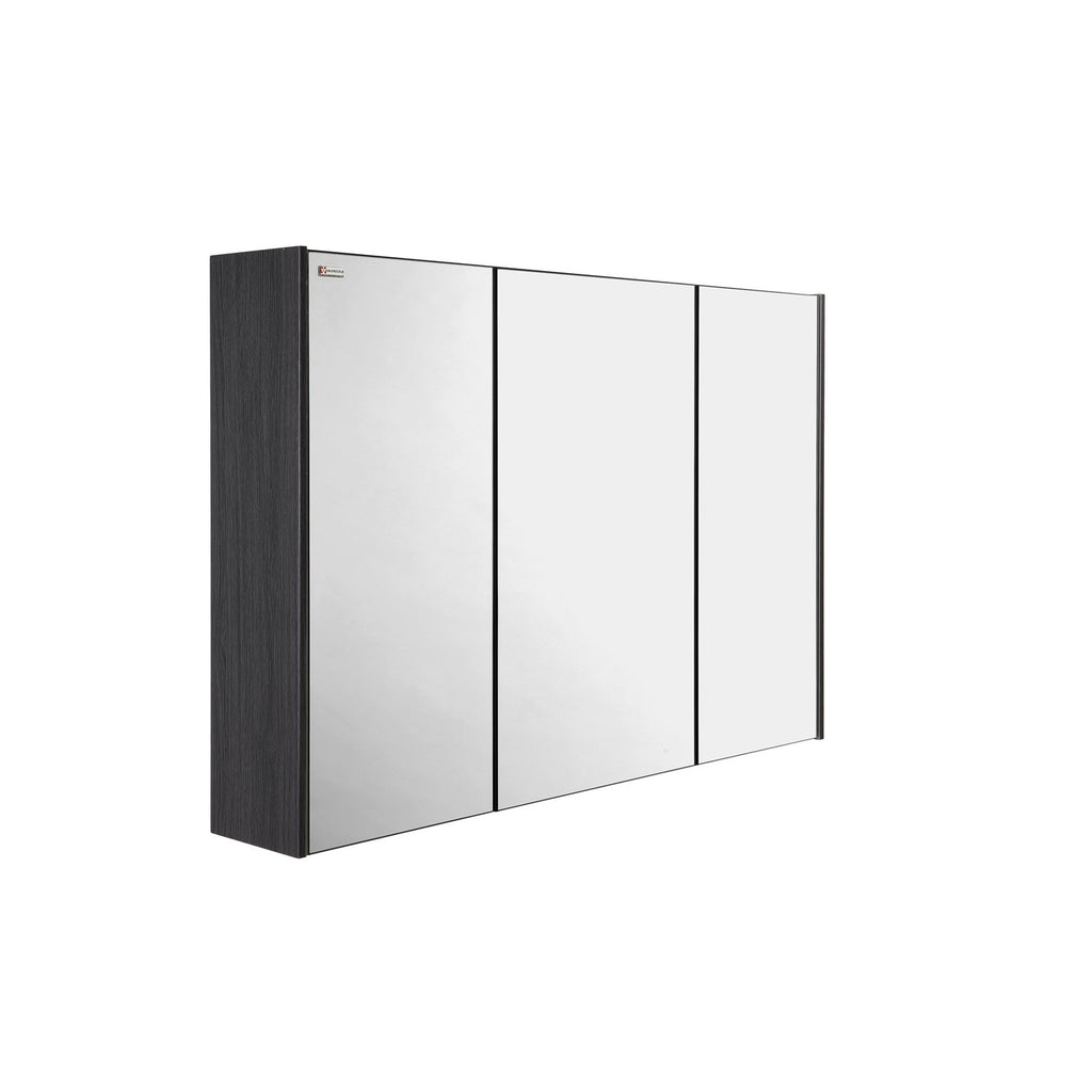 40" Medicine Cabinet Bathroom Vanity Mirror, Wall Mount, 3 Doors, Grey, Serie Dune/Solco by VALENZUELA